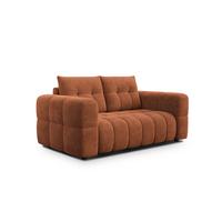 SOFA CLOUDI 2-Sitzer, rostrot - Schwarz/Orange, Holz/Textil (181/89/104cm) - Wozimo