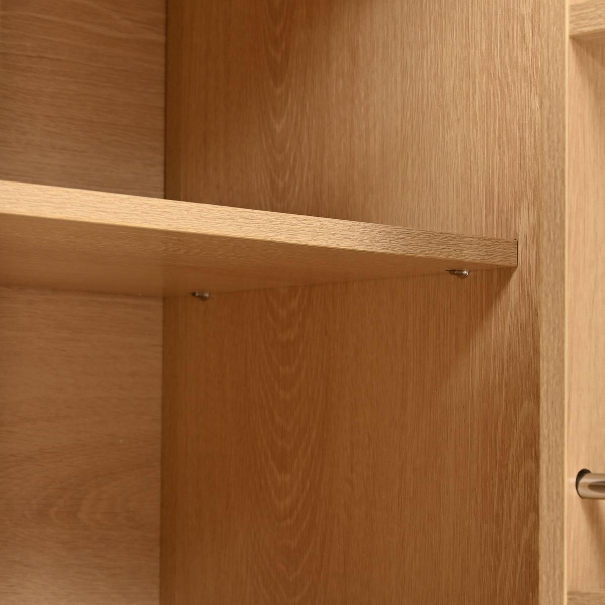 BUFFETSCHRANK Natur mit Bogenfront, Schublade & Doppeltüren mit Gewürzregalen - Naturfarben, Holzwerkstoff (76/180/40cm) - Urban Meuble
