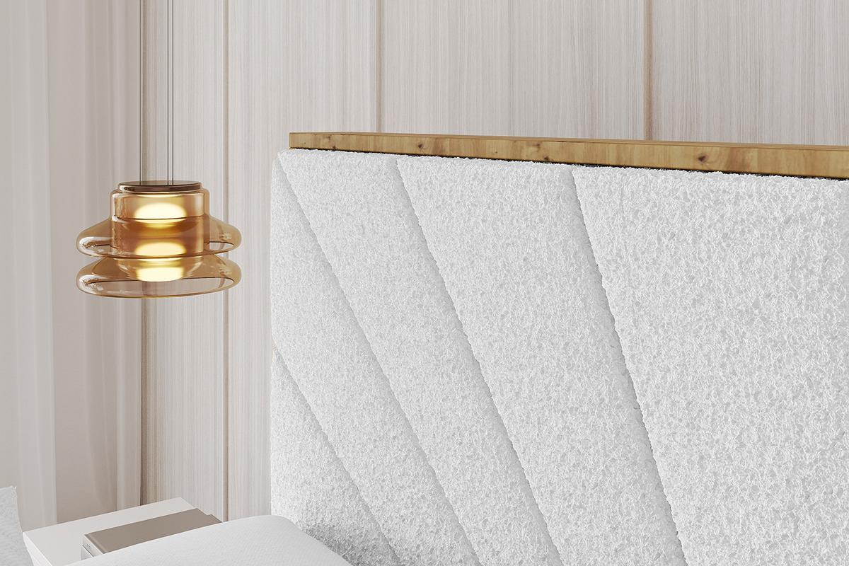POLSTERBETT mit Bettkasten, Fußteil und Lattenrost, Boxbett mit Matratze H3/H4 - ENZO6-Z 120x200 Weiß - Weiß, Holzwerkstoff/Textil (120/200cm) - ALTDECOR