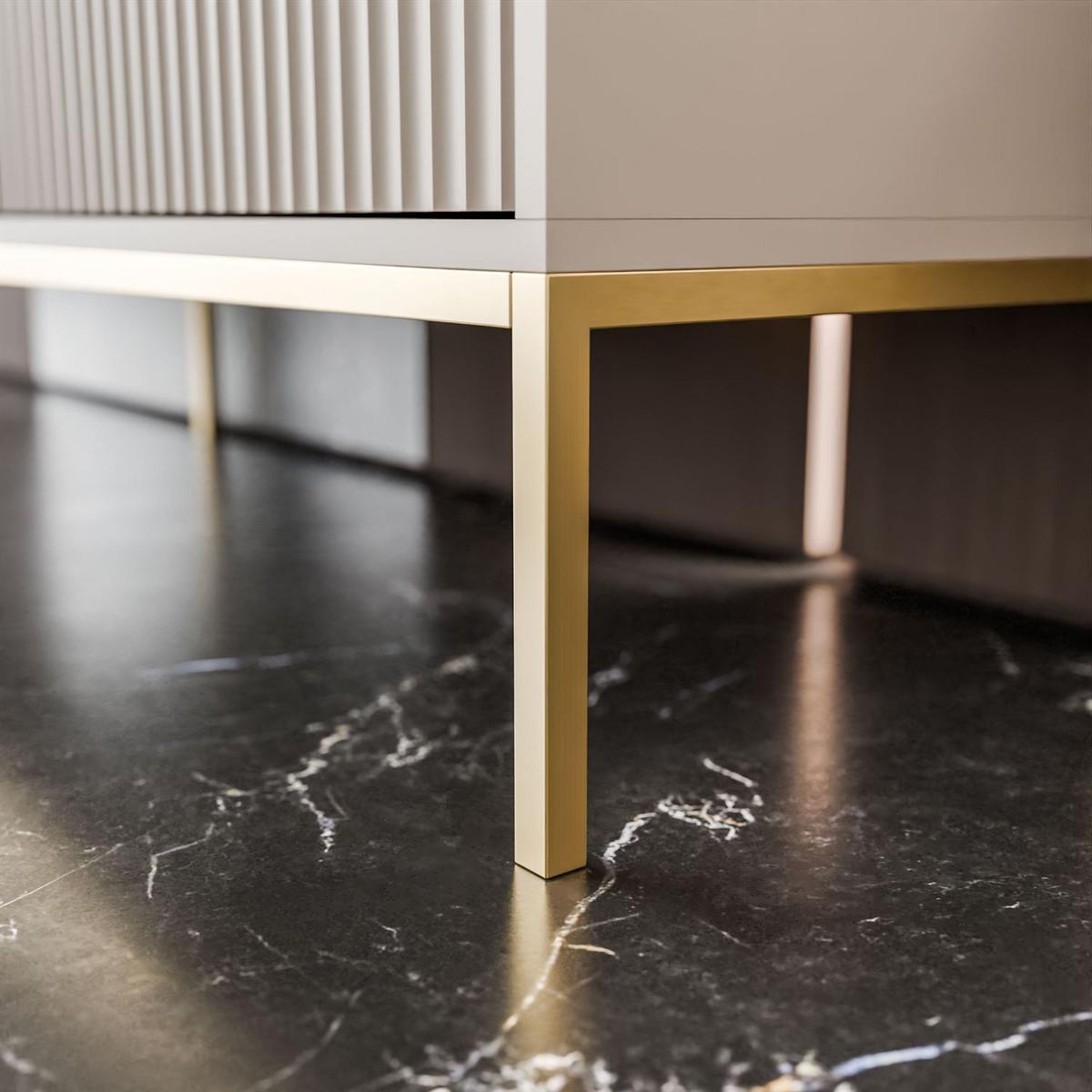 NACHTTISCH CORTADO GOLD S54 KASCHMIR - Beige, Holzwerkstoff (54/56/39cm) - Lookway