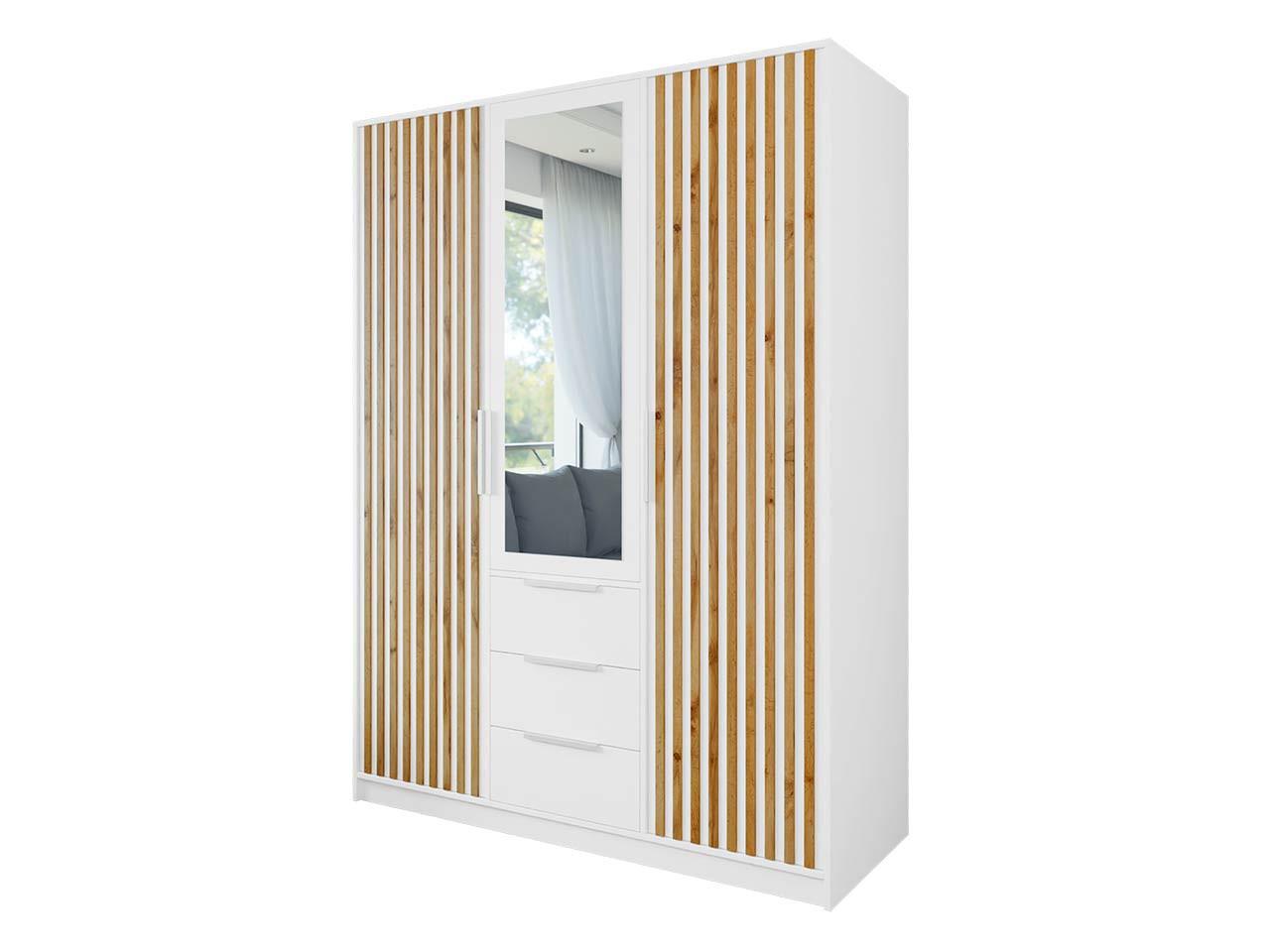 KLEIDERSCHRANK Bali Lux D3 - Weiß, Holzwerkstoff/Metall (150/200/58cm) - MIRJAN24