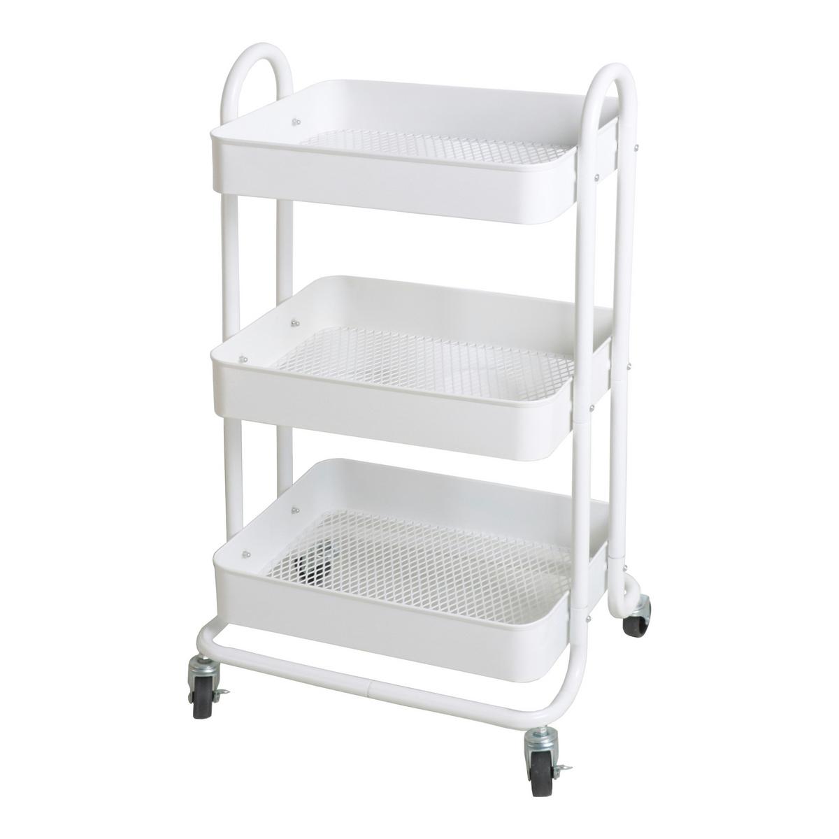 SERVIERWAGEN Pyhäntä - Weiß, Metall (46/78.5/35cm) - [en.casa]