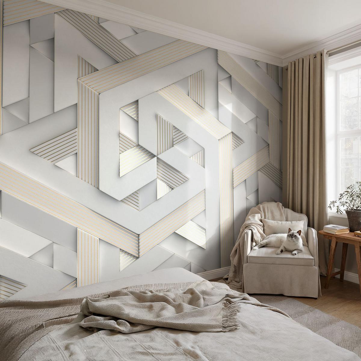 FOTOTAPETE 312x219 cm - Trugbilder - Weiß, Textil (312/219cm) - Wallfluent