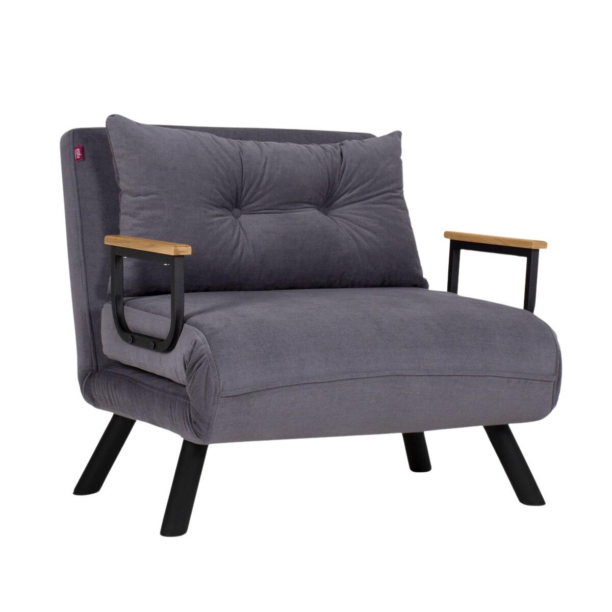 SESSEL mit Stoffbezug und Metallfüßen, umwandelbar 67/50/41 cm - Grau, Metall (50/41/60cm) - Calicosy