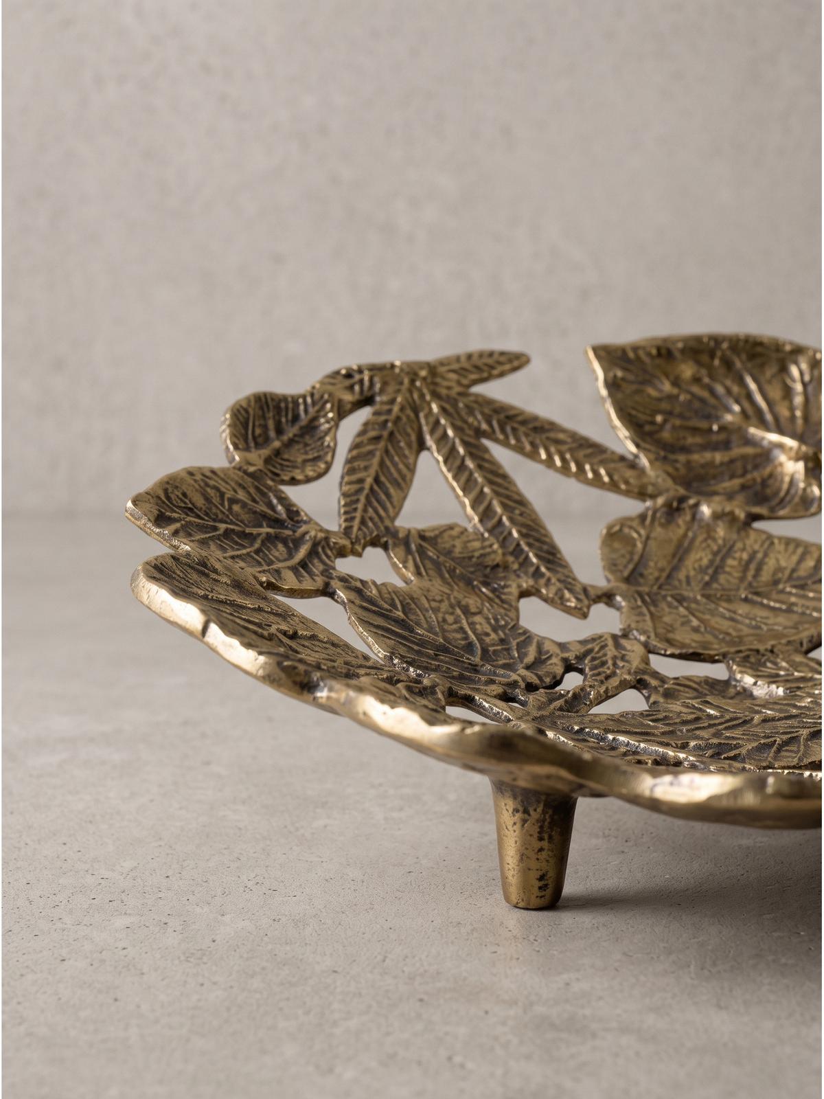 DEKOSCHALE RECANATI, Aluminium, handgefertigt, Gold, 49 x 31 x 8 cm - Goldfarben, Metall (8cm) - KADIMA DESIGN