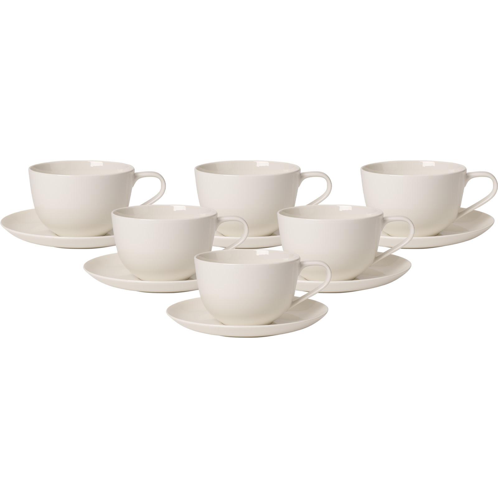 FRÜHSTÜCKSTASSEN MIT UNTERTASSEN For Me weiß 300 ml 6er Set - Weiß, Keramik (17.4/9.4/17.4cm) - Villeroy & Boch