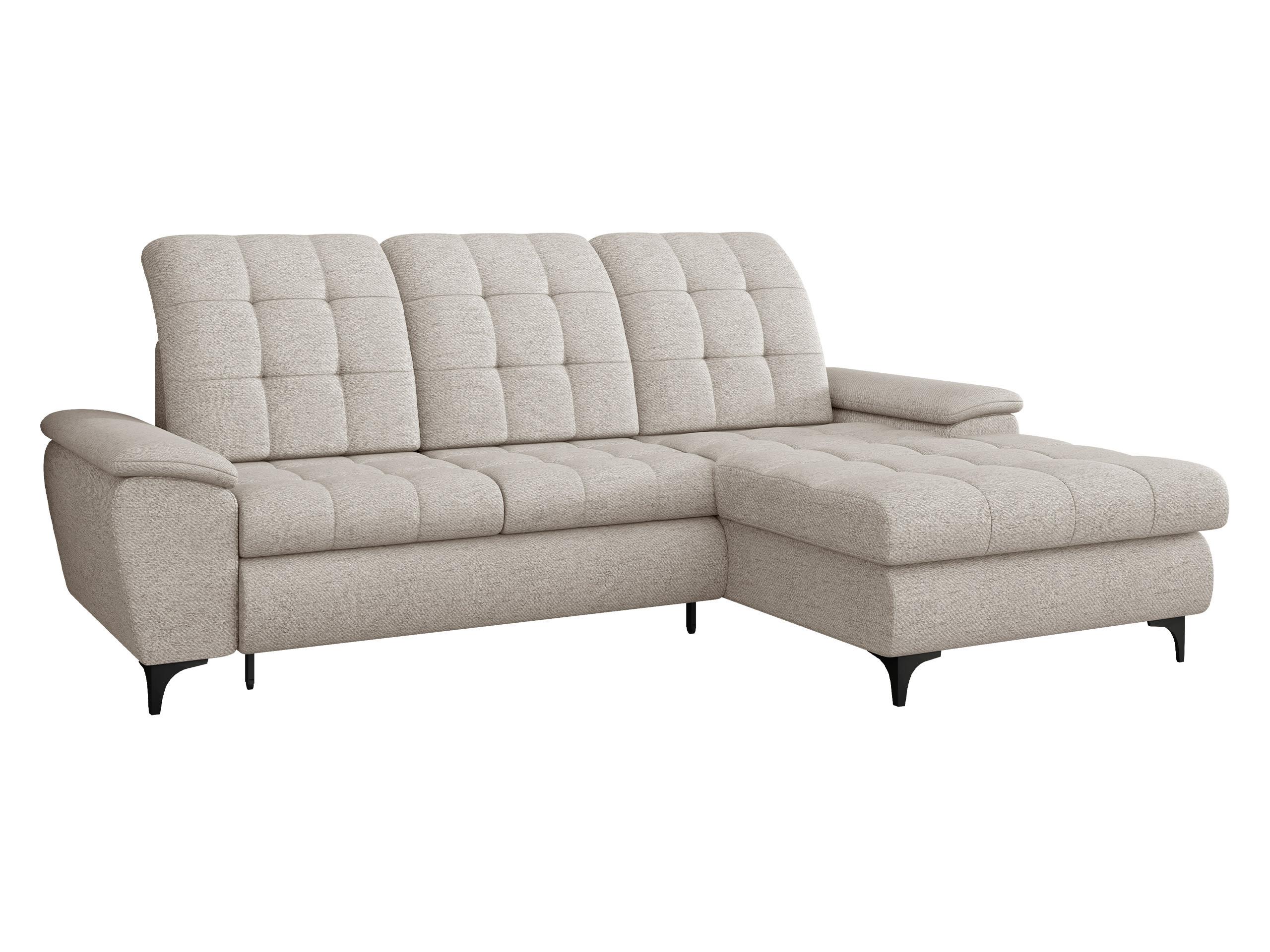 ECKSOFA Crystal, Seite: Rechts - Creme/Schwarz, Holz/Textil (260/182cm) - MIRJAN24
