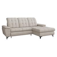 ECKSOFA Crystal, Seite: Rechts - Creme/Schwarz, Holz/Textil (260/182cm) - MIRJAN24