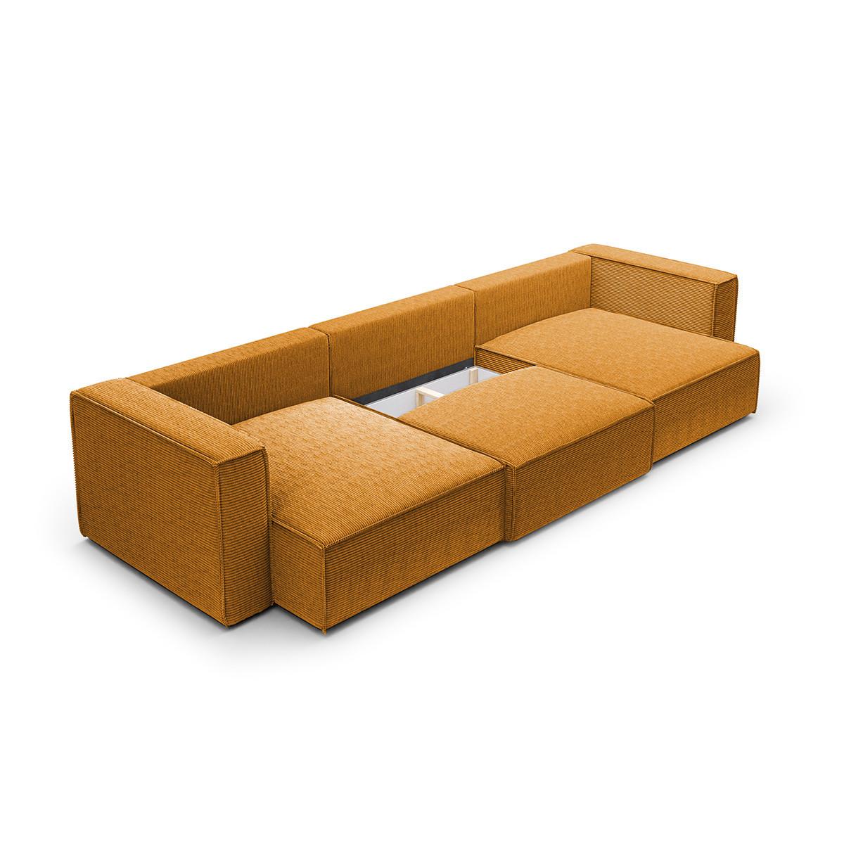PANORAMASOFA Jimmy 5 Sitzplätze Gelb - Gelb, Holz (348/77/148cm) - Petits-meubles