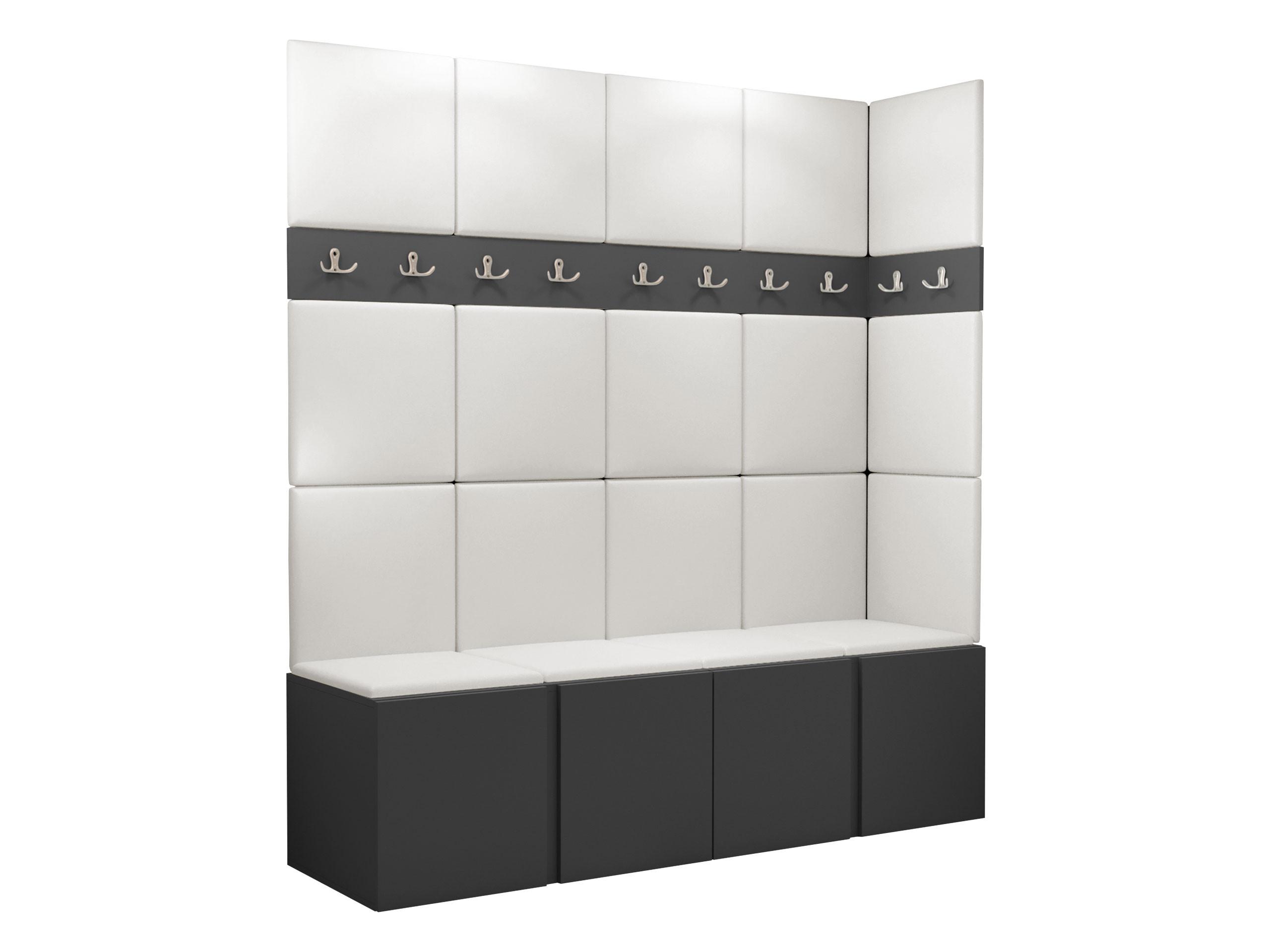 GARDEROBEN-SET Orion II - Graphitfarben/Weiß, Holzwerkstoff/Kunststoff (168/186/46cm) - MIRJAN24