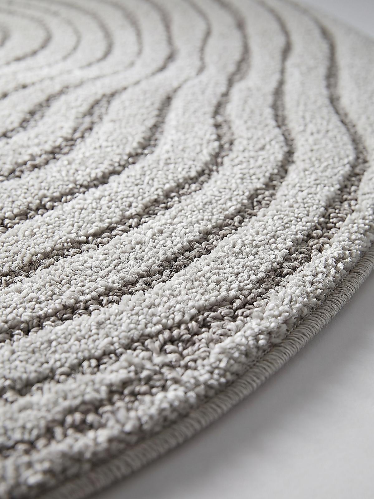 TEPPICH Kurzflor CETINA Gestreift Polypropylen-Polyester Grau 160 x 160 cm - Grau, Textil (160/160cm) - KADIMA DESIGN