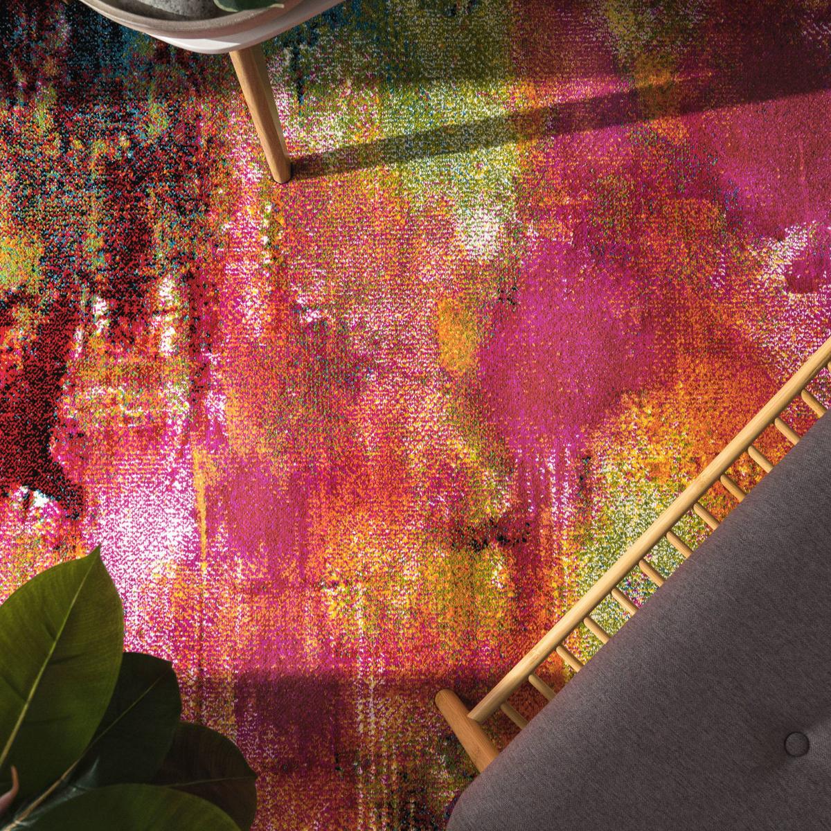 KURZFLORTEPPICH, abstrakt, aus Polypropylen, Florhöhe 12 mm, Mehrfarbig, 80 x 150 cm - Multicolor, Textil (150/80cm) - KADIMA DESIGN