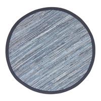 FLICKENTEPPICH rund aus Recycling-Denim 150 cm - Blau, Textil (150/150cm) - Homescapes