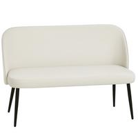 SOFA Polyester Metall Beige - Beige/Schwarz, Textil/Metall (63/84.5/127cm) - HOMCOM