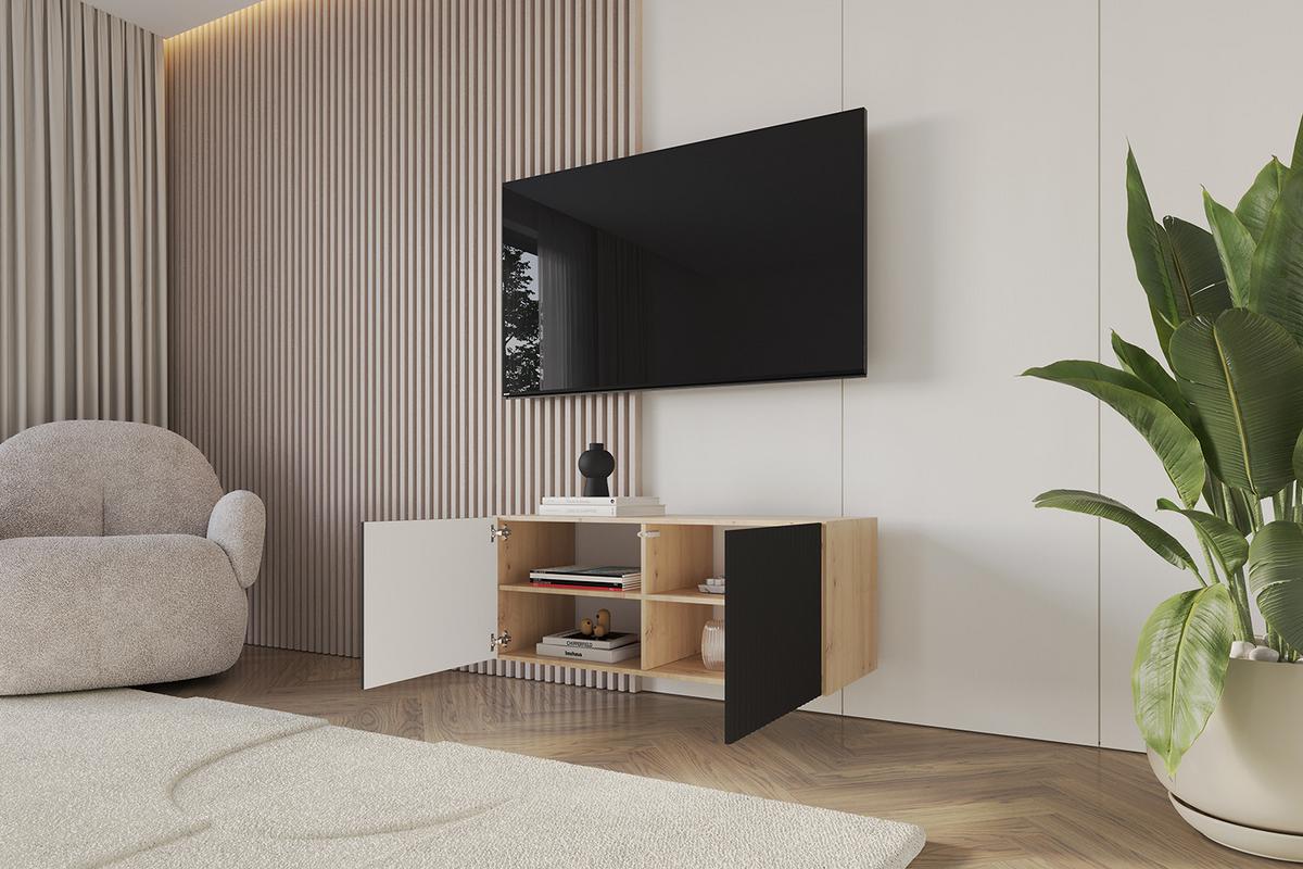 LOWBOARD NOA-2-W 100x40x40 cm - Artisan / Schwarz - Schwarz, Holzwerkstoff (100/40/40cm) - ALTDECOR