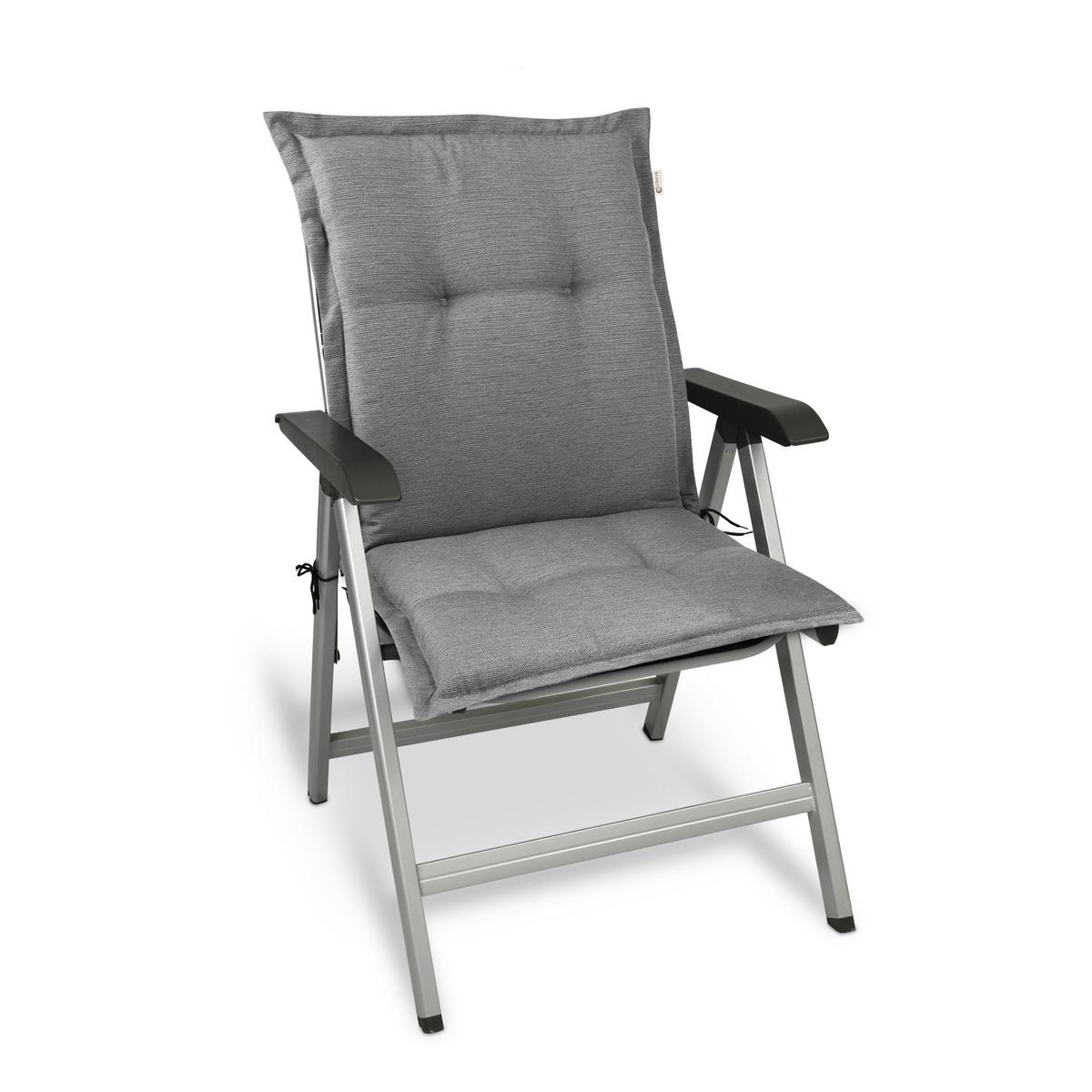 NIEDERLEHNERAUFLAGE HighLux NL 105/50/7cm Hellgrau 4tlg - Hellgrau, Textil (50/7/105cm) - Beautissu 