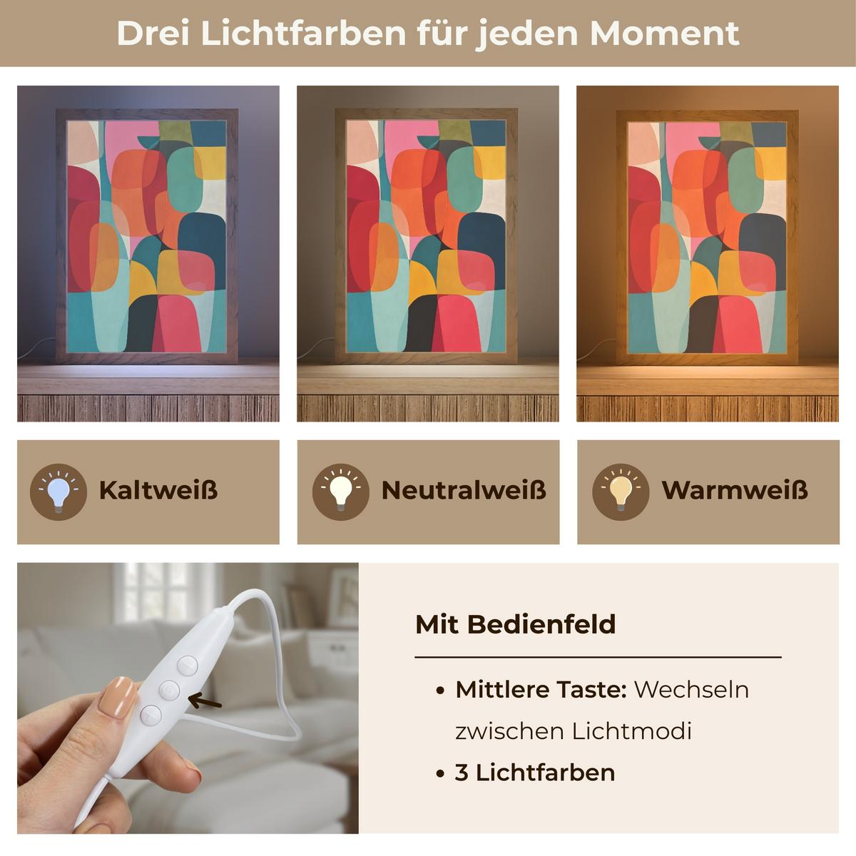 WANDLEUCHTE Formen - Bunt - Abstrakt - Flugzeuge 20x30 cm - Multicolor, Holzwerkstoff (20/30/8cm) - OnlyWow