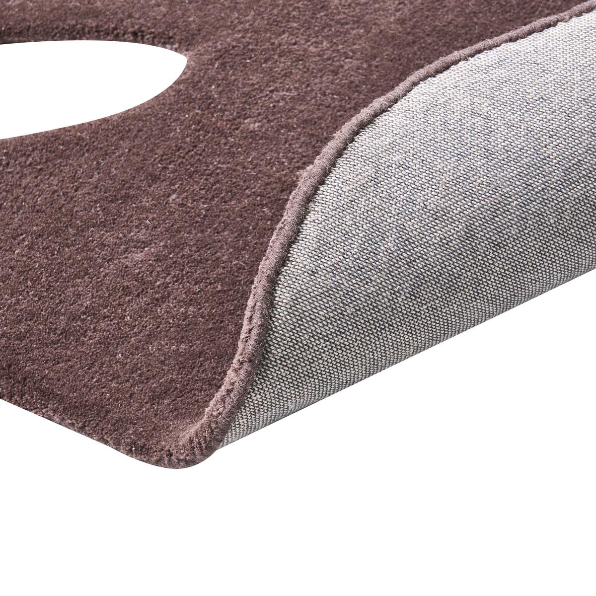 TEPPICH Dunkelbraun 160/230 cm Wolle Nainital - Dunkelbraun, Textil (160/230cm) - Beliani