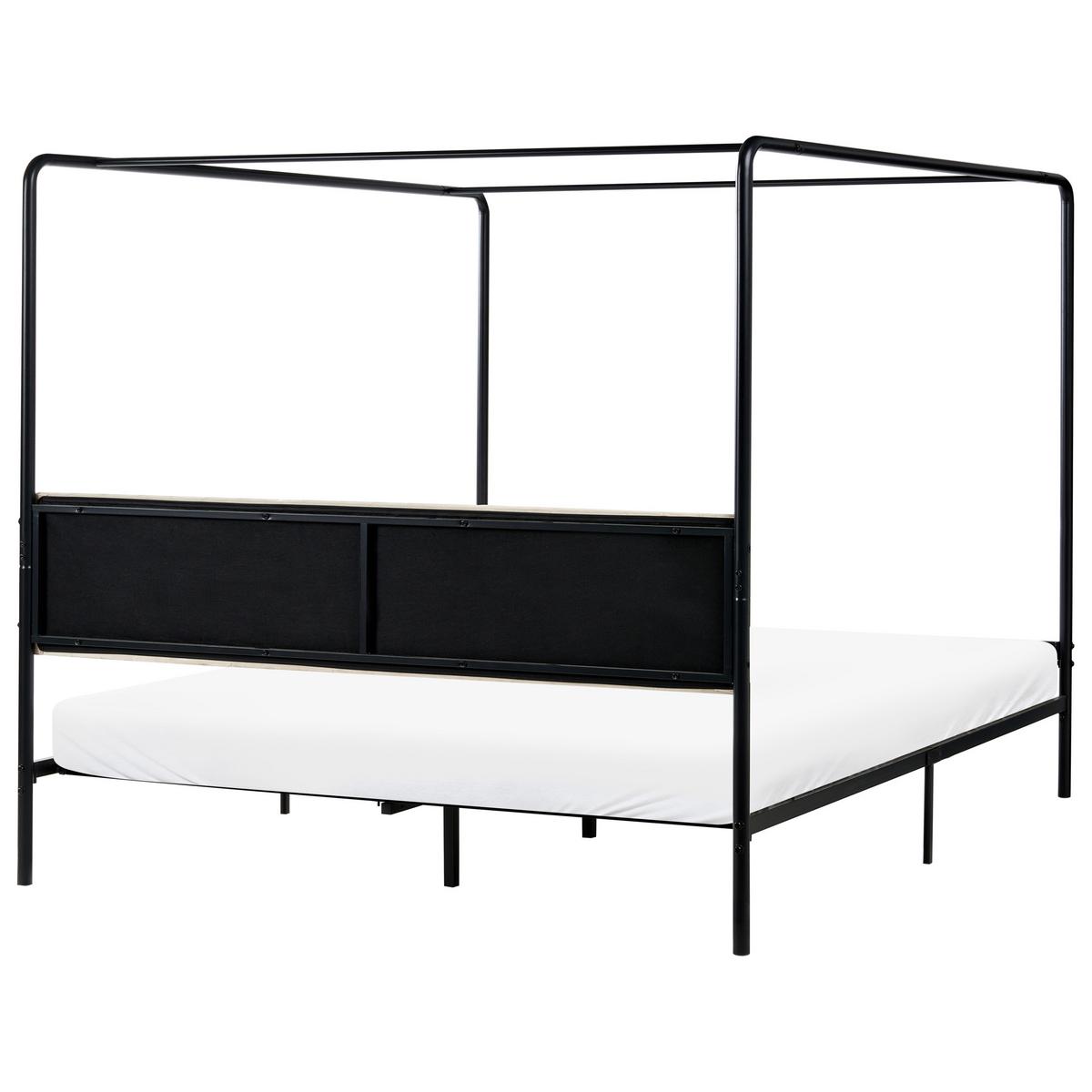 HIMMELBETT Metall 180/200 cm Schwarz Mirabeau - Beige/Schwarz, Metall (180/200cm) - Beliani