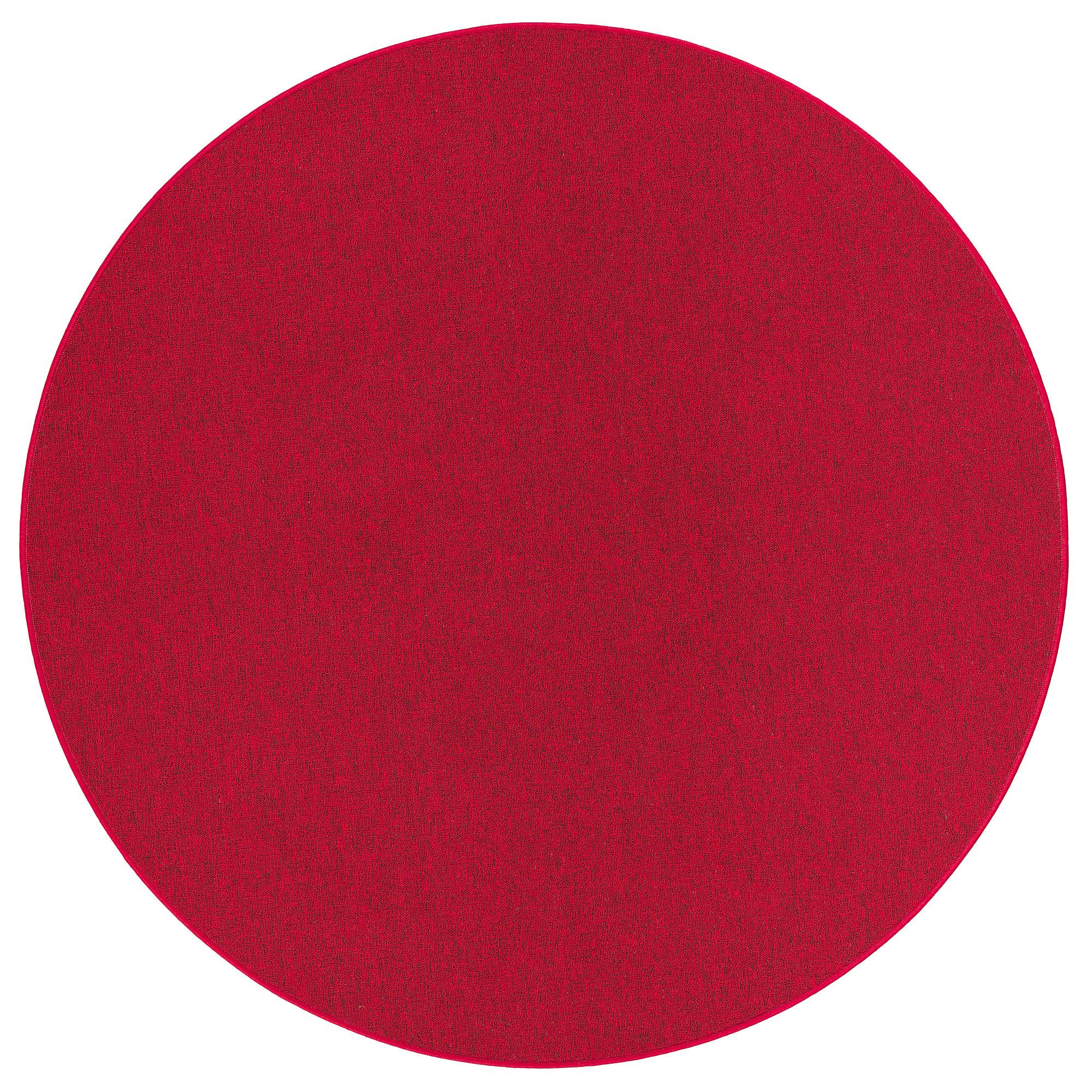 FEINSCHLINGEN VELOUR TEPPICH STRONG RUND - Rot, Textil (100/100cm) - Snapstyle