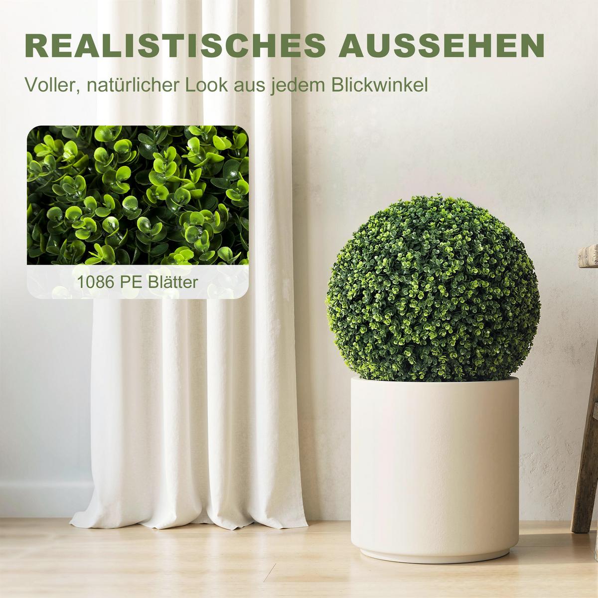 KUNST-EUKALYPTUSKUGELN 2ER-SET aus PE Grün - Grün, Kunststoff (52cm) - HOMCOM