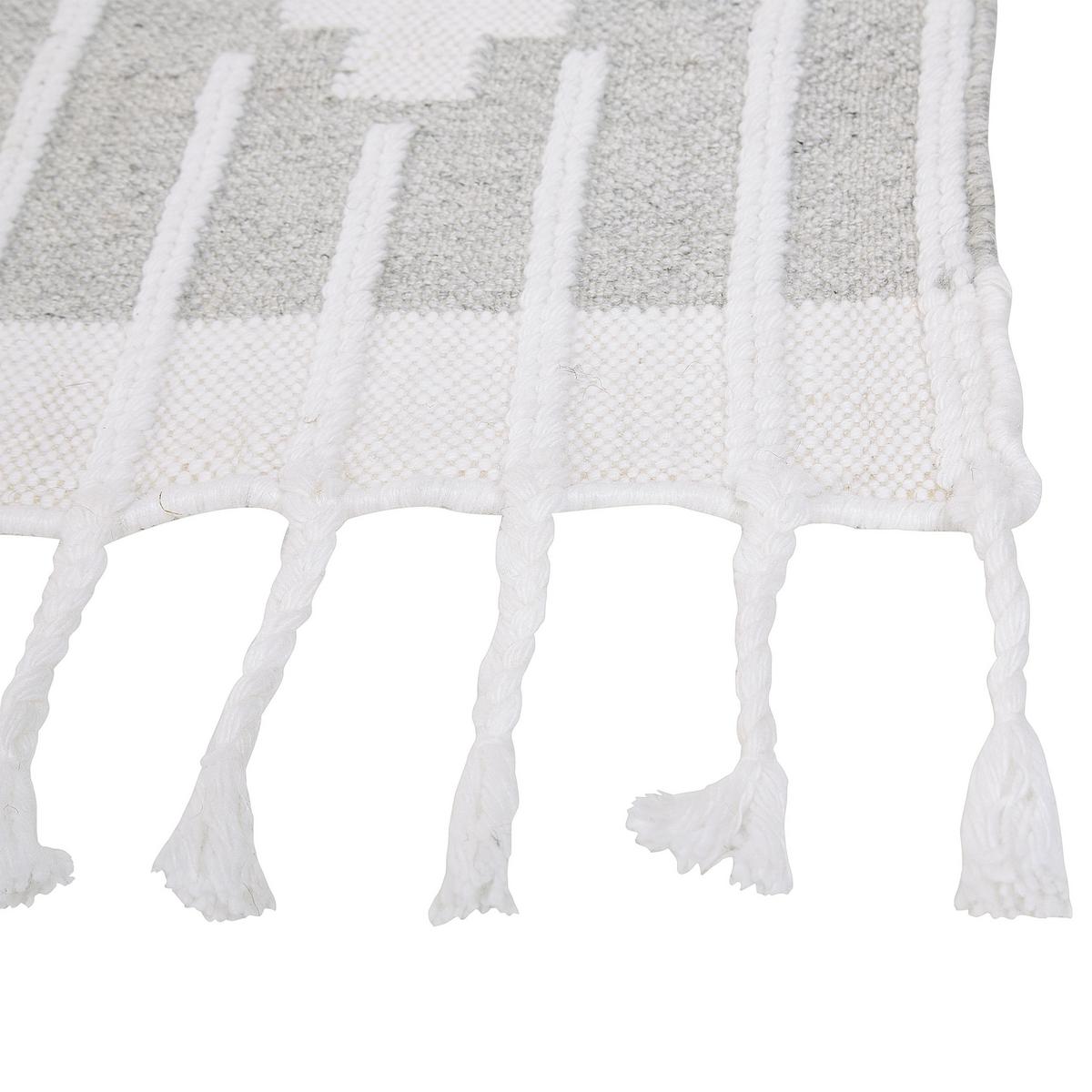 VINTAGE-OUTDOOR TEPPICH Tabiat 200/140 cm - Weiß, Kunststoff (140/200cm) - Beliani