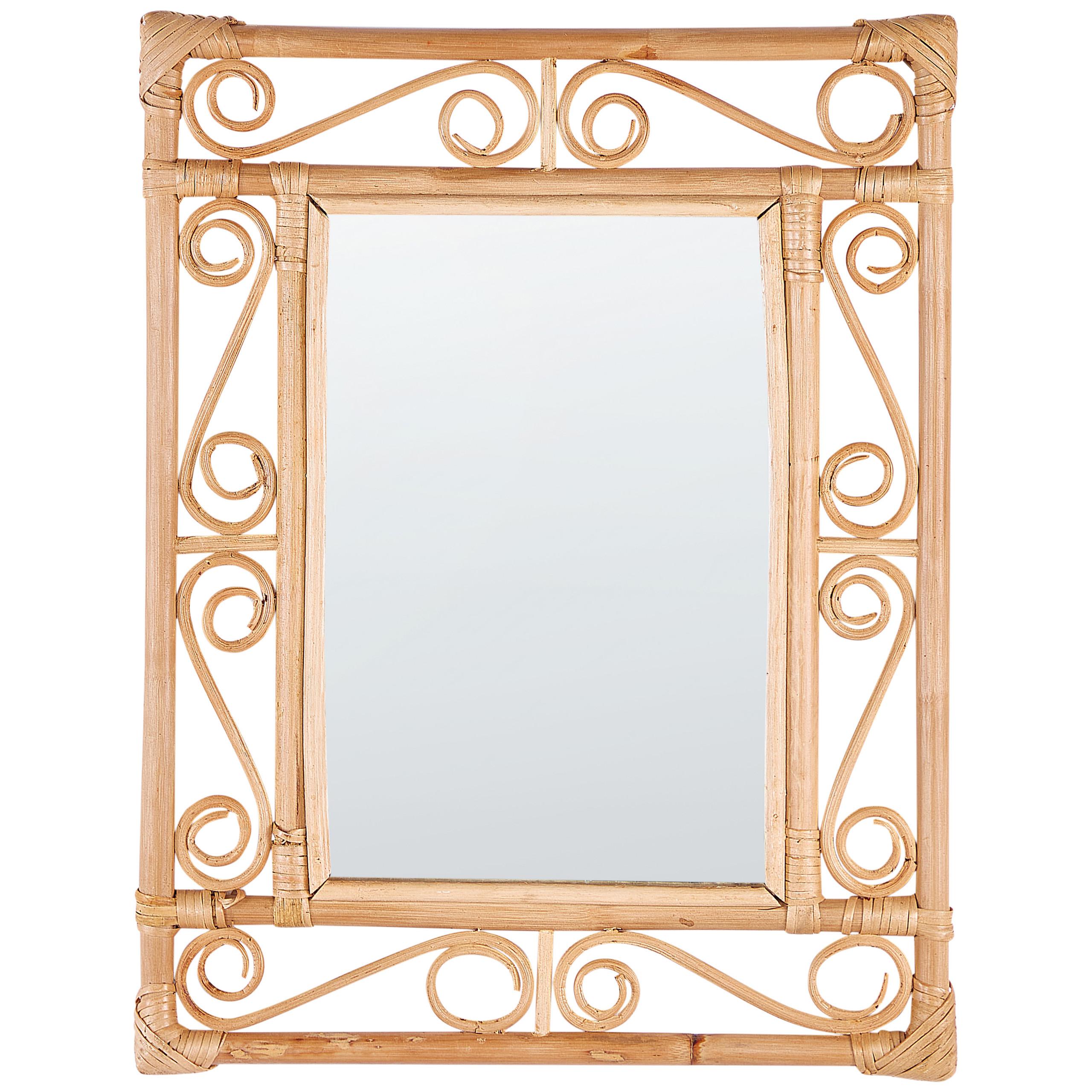 WANDSPIEGEL Rattan naturfarben 41/52 cm Amanu - Beige/Naturfarben, Naturmaterialien (41/52/2cm) - Beliani