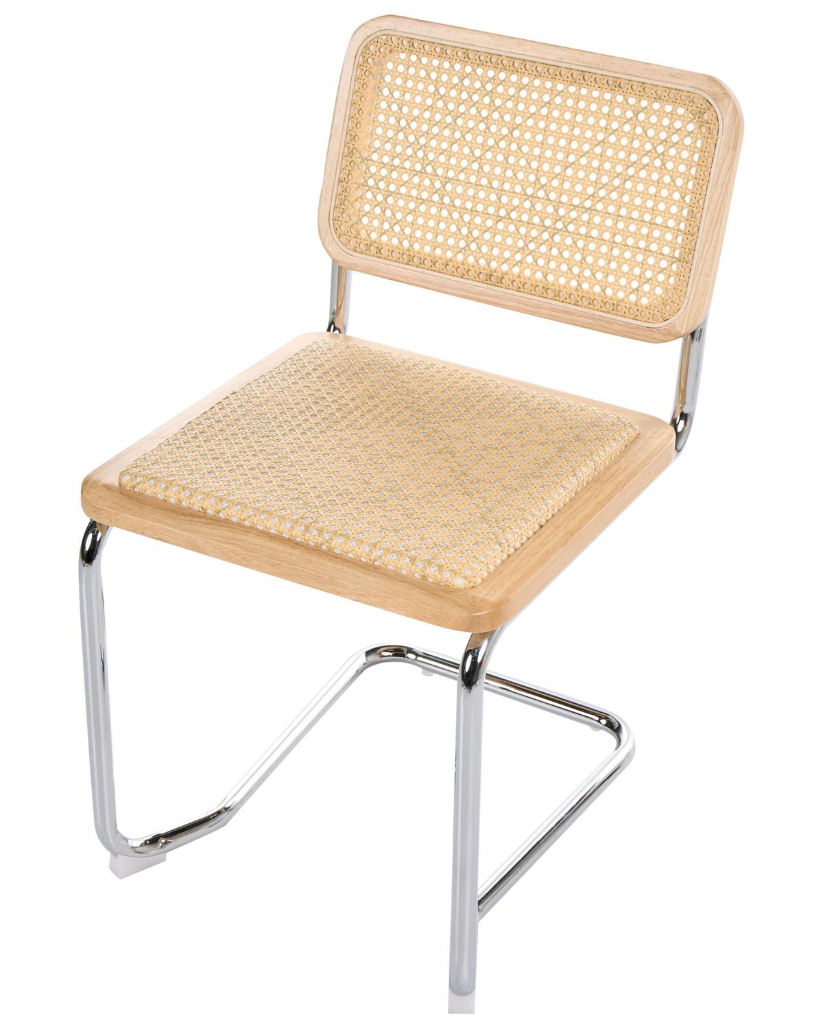 ESSZIMMERSTUHL 2er-Set Rattan natürlich/hellbraun Cordova - Hellbraun/Naturfarben, Naturmaterialien (49/83/50cm) - Beliani