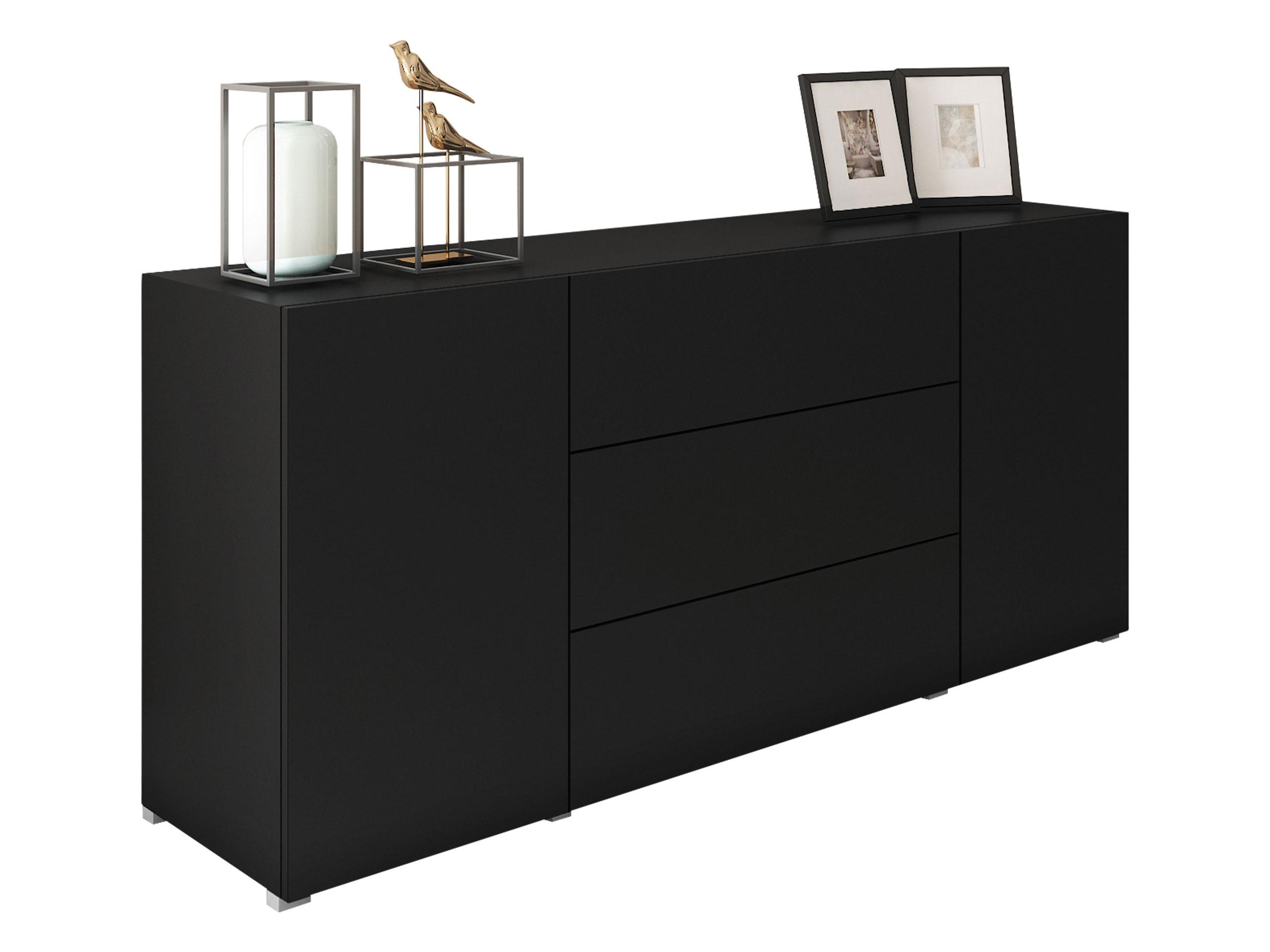 SIDEBOARD Berlin 150 - Graphitfarben/Schwarz, Holzwerkstoff/Kunststoff (150/68/39cm) - MIRJAN24