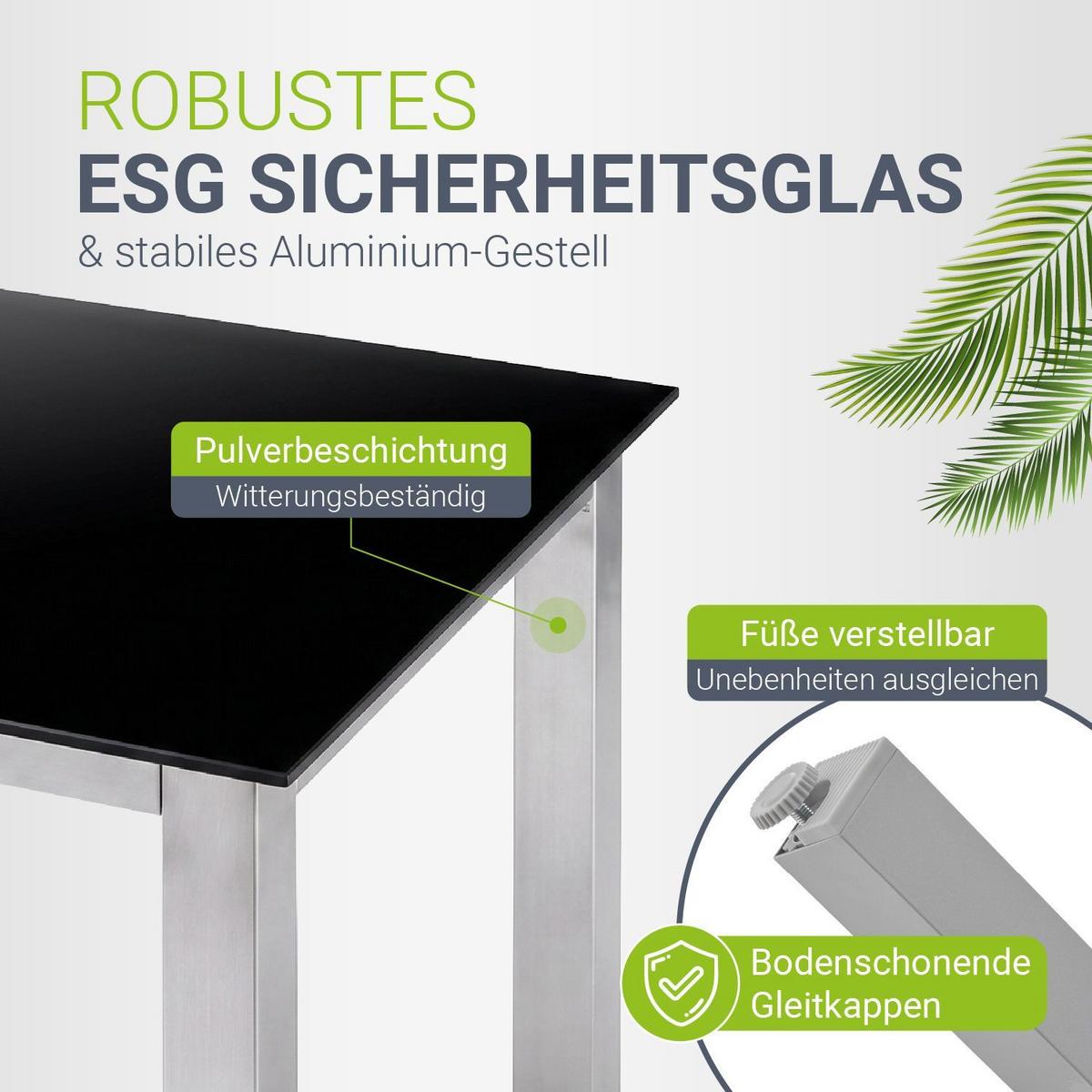GARTENGARNITUR Milano 5-tlg. - Silberfarben, Metall - Juskys