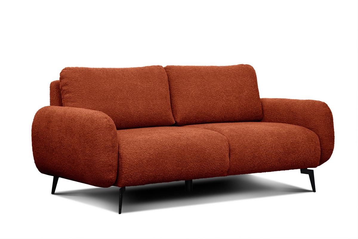 SOFA FEBE 3-Sitzer, dunkelorange - Dunkelorange/Schwarz, Holz/Textil (190/82/96cm) - Wozimo