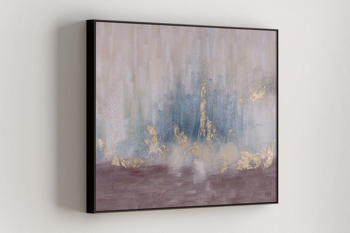 ACRYLBILD HANDGEMALT 100/75 cm - Türkis, Holz/Textil (100/75cm) - KUNSTLOFT