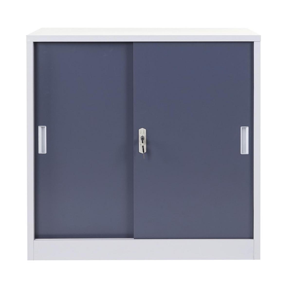 AKTENSCHRANK Grau - Grau, Metall (90/90/45cm) - MCW
