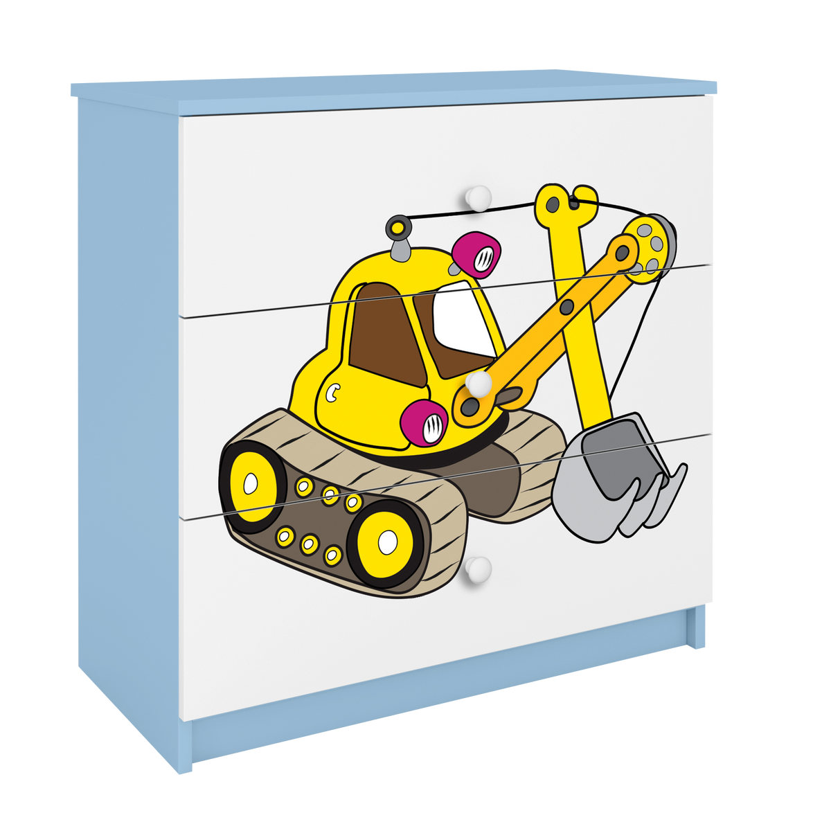 KOMMODE Babydreams Excavator 81/81/41 - Blau, Holzwerkstoff (81/81/41cm) - RAUMHIRSCH FURNITURE