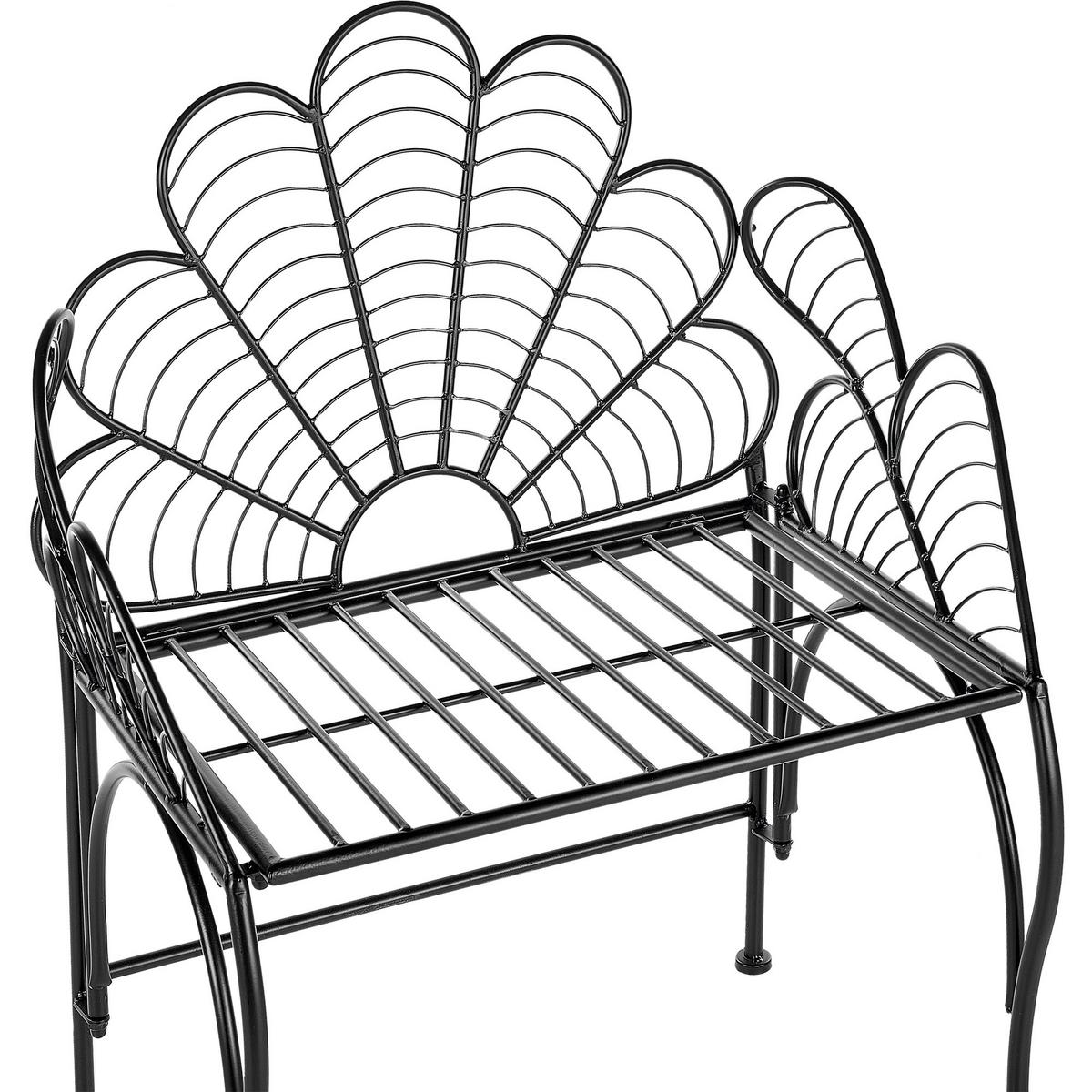 GARTENSTUHL Metall schwarz Liguria - Schwarz, Metall (71/91/49cm) - Beliani