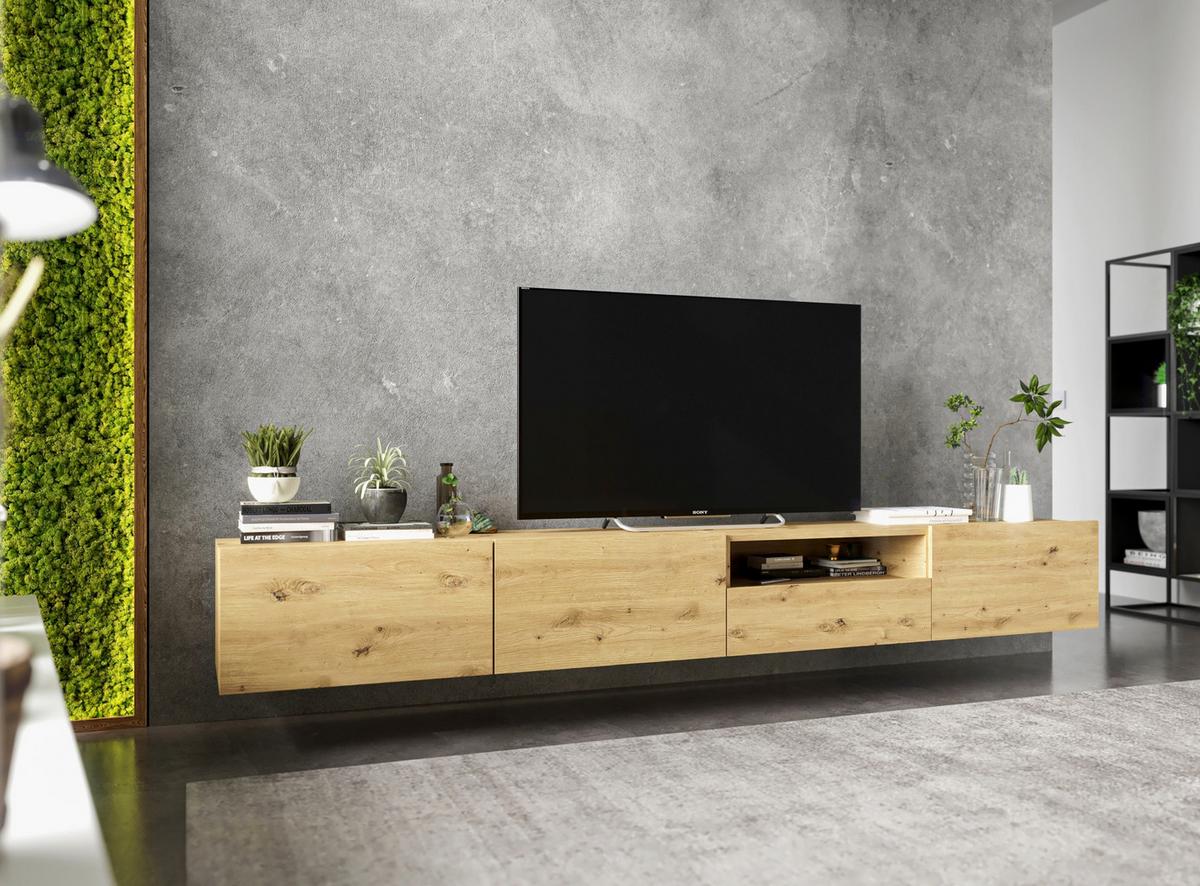 TV-LOWBOARD 2-er Set Enjoy Eiche Artisan Matt Loft Schublade 120 cm - Eiche Artisan, Holzwerkstoff (240/37/35cm) - Meble Lindner