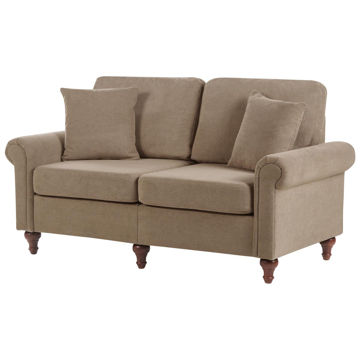 2-SITZER-SOFA Stoff Braun Ginnerup - Braun, Textil (154/84/76cm) - Beliani