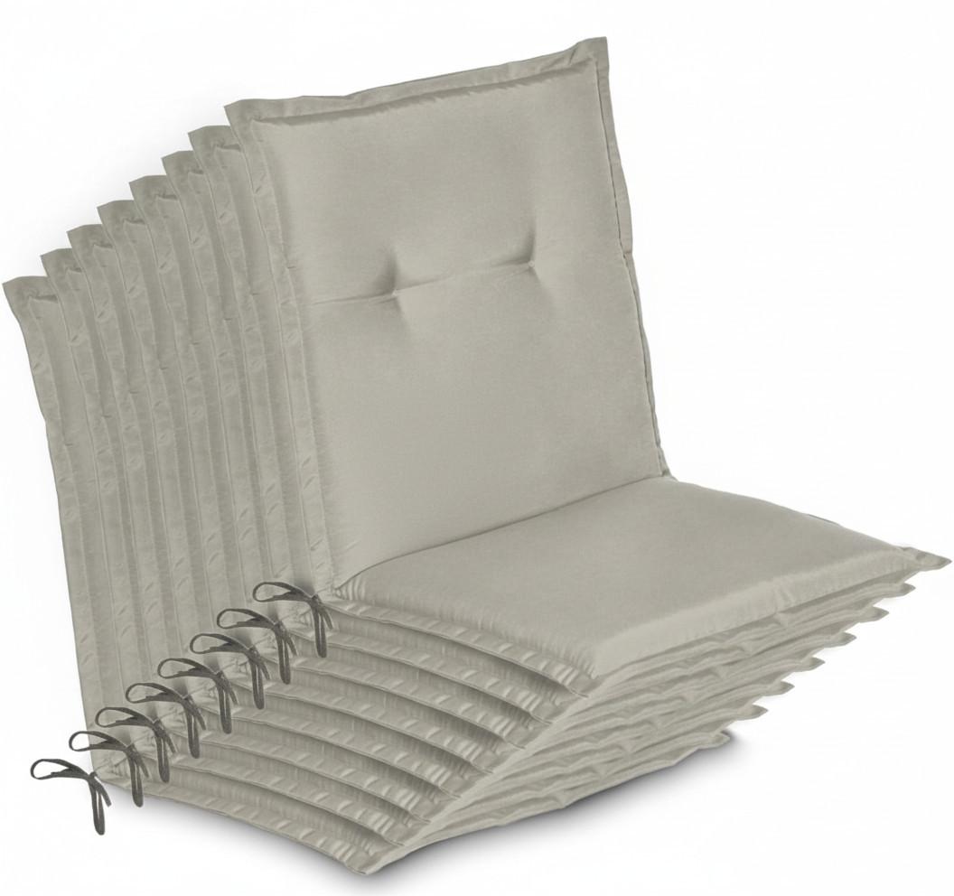 NIEDERLEHNERAUFLAGE Loft NL 100x50x6cm Hellgrau (8tlg) - Hellgrau, Textil (50/6/100cm) - Beautissu 