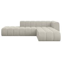 ECKSOFA modulares Sofa Zuvon-L1 - 296x177x70 cm Creme - Hellgrau/Creme, Holzwerkstoff/Textil (296/177cm) - ALTDECOR