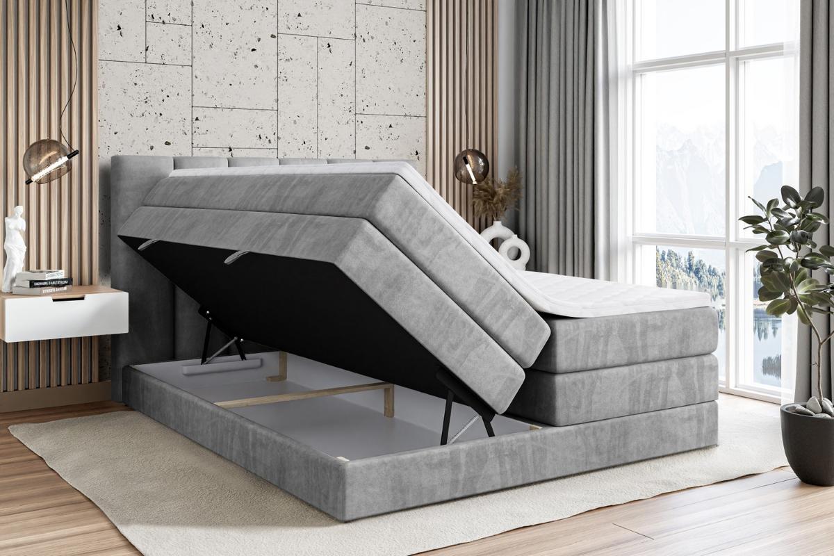 BOXSPRINGBETT BOXI1 KING - 140x200 - H3/H4 - Hellgrau - Hellgrau, Holzwerkstoff (140/200cm) - ALTDECOR
