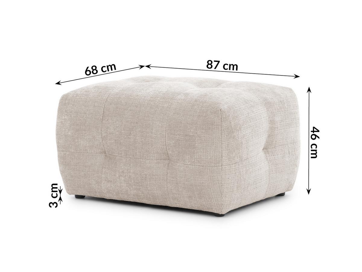POLSTERHOCKER Kozy im Bumpy-Design aus weichem Beige Chenille-Stoff - Beige/Creme, Holz/Textil (87/46/68cm) - S-Style Möbel