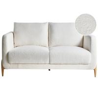 2-SITZER-SOFA Bouclé Weiß Gimo - Hellbraun, Textil (149/83/80cm) - Beliani