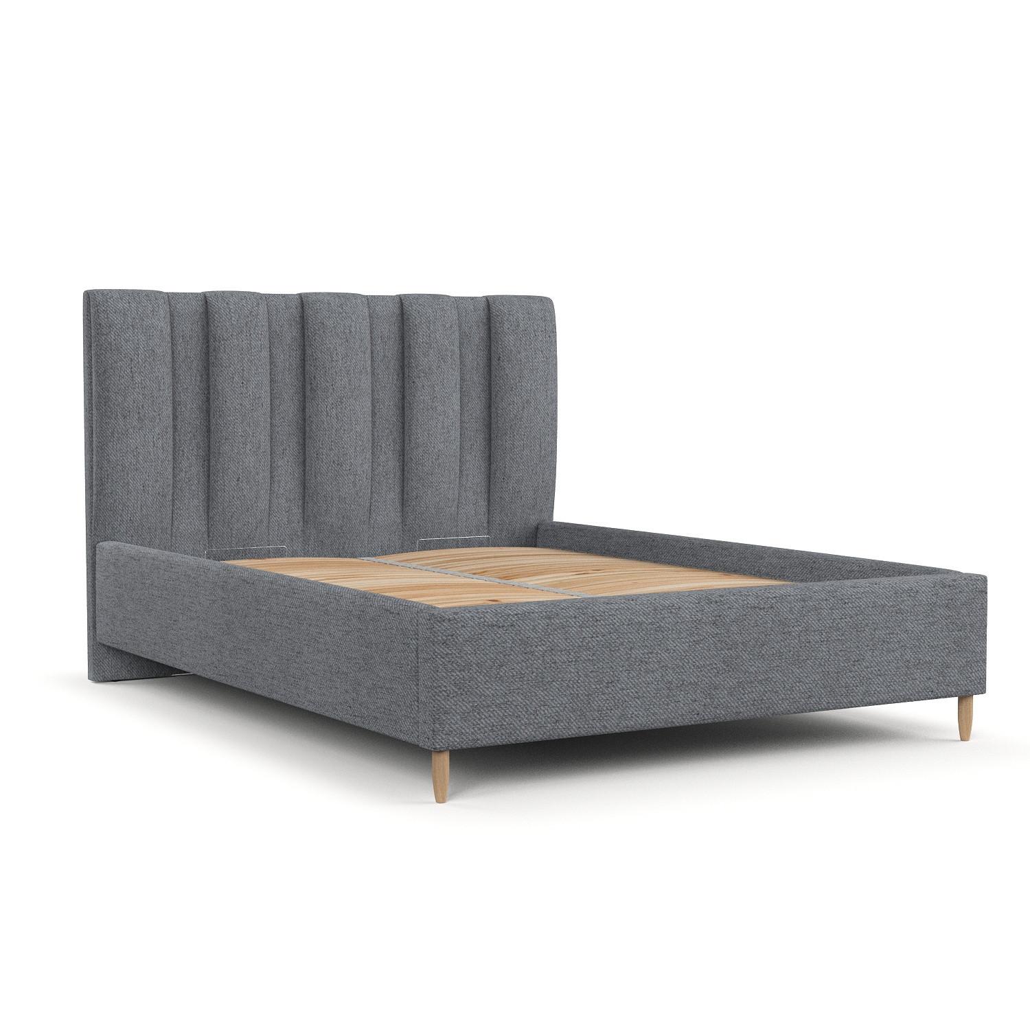 POLSTERBETT Loom 120/200 cm Grau im Neve Stoff - Naturfarben/Grau, Holz/Holzwerkstoff (120/200cm) - AltaBeds