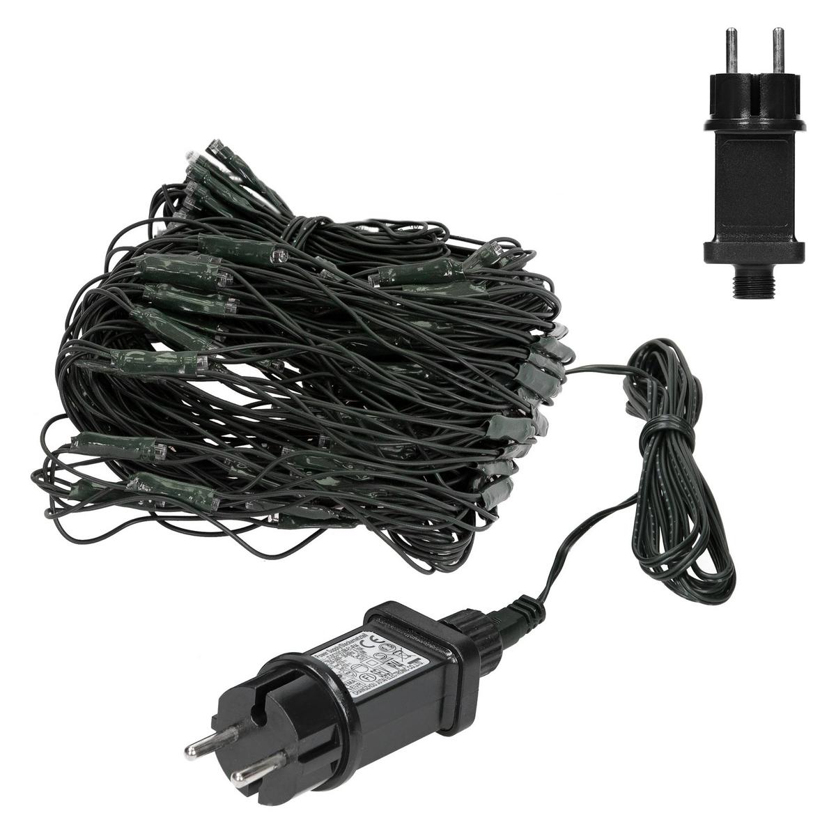 LED LICHTERNETZ 2x1 m 160LED Warmweiß Innen/Außen IP44 Wetterfest - Schwarz, Kunststoff (200cm) - ECD-Germany