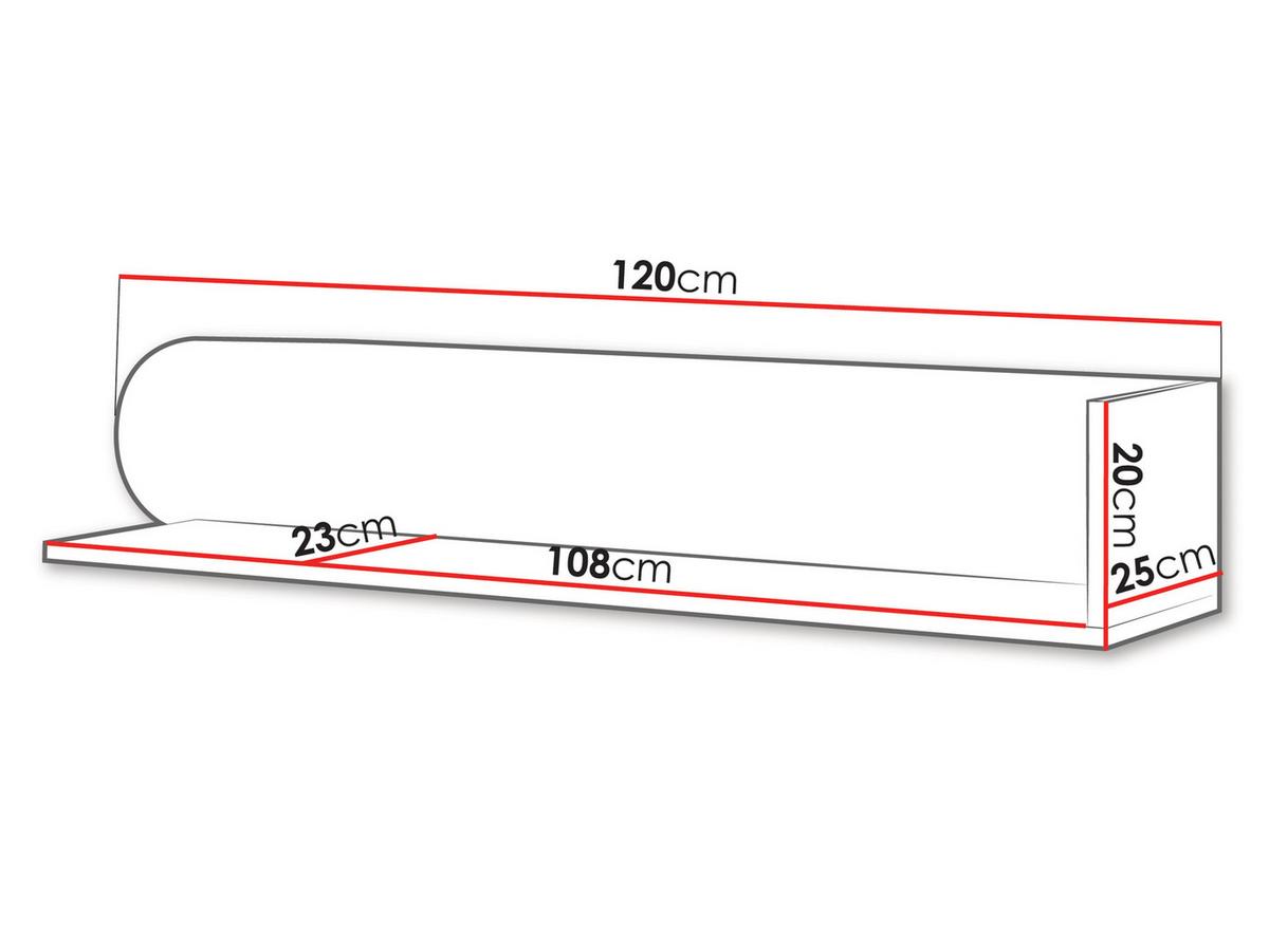 KINDER-WANDREGAL Lexi 120 15 - Eichefarben/Rosa, Holzwerkstoff (120/20/25cm) - MIRJAN24