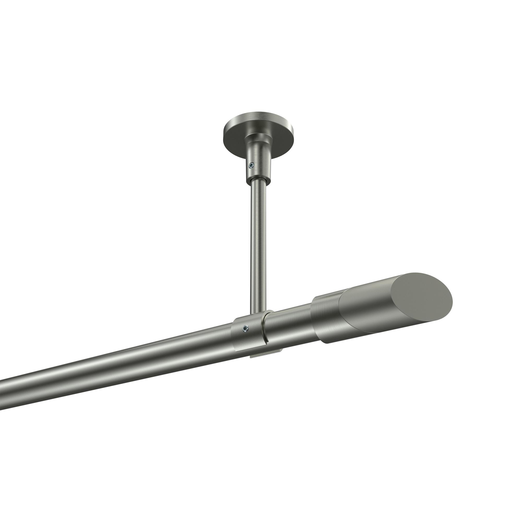 GARDINENSTANGE Sonette Verano 200 cm, 1-läufig, 20 mm Ø Edelstahl-Optik - Edelstahlfarben/Silberfarben, Metall (200cm) - INTERDECO
