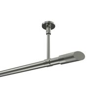 GARDINENSTANGE Sonette Verano 200 cm, 1-läufig, 20 mm Ø Edelstahl-Optik - Edelstahlfarben/Silberfarben, Metall (200cm) - INTERDECO