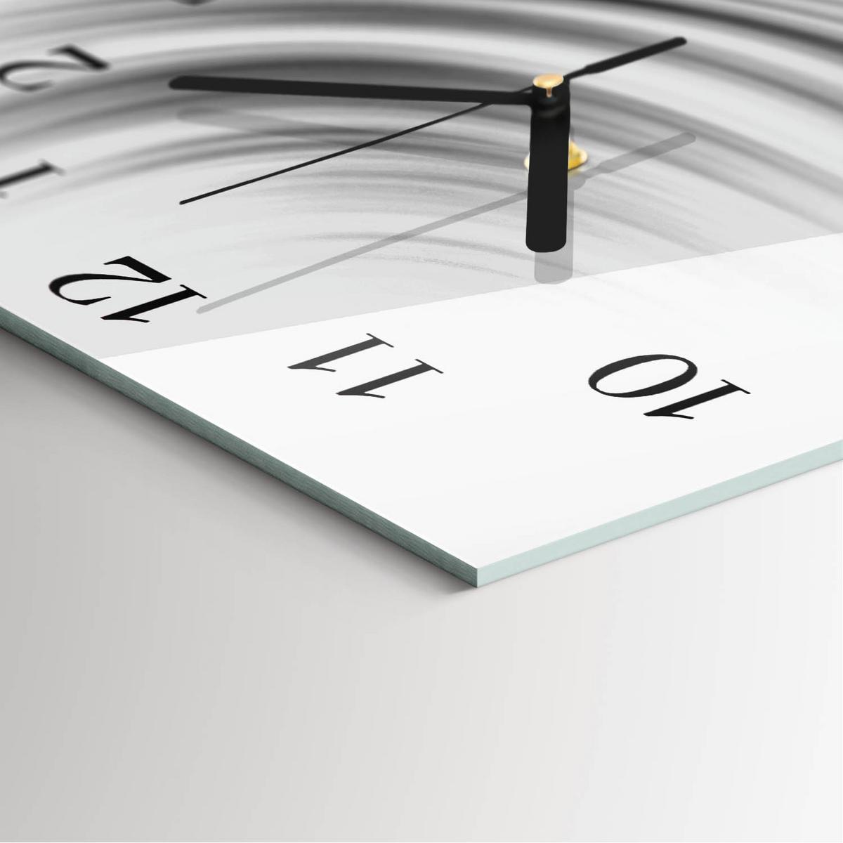 WANDUHR aus Glas 30x30 cm - Abstraktion - Weiß, Glas (30/30/0.4cm) - TULUP
