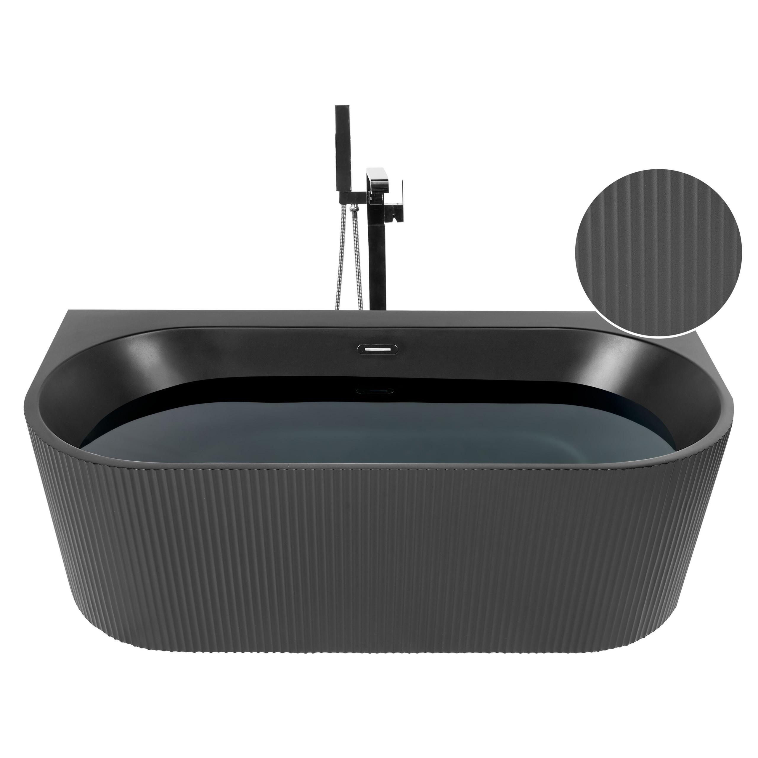 BADEWANNE 80x170x60 cm schwarz Gocta - Schwarz, Kunststoff (80/60/170cm) - Beliani