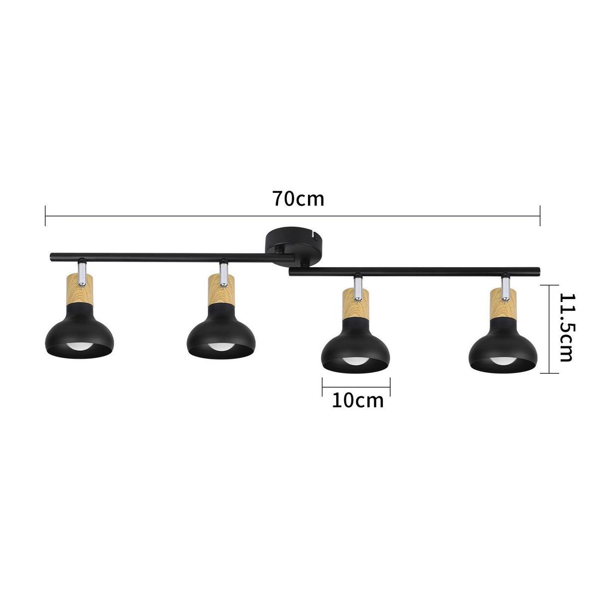 DECKENSTRAHLER Farrell 4-flammig 70/11/15.5 cm - Schwarz, Metall (70/11/15.5cm) - Nettlife